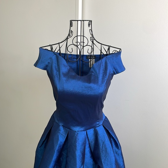 82. Kimcine Navy Blue Taffeta Party Mini Dress - Picture 4 of 6